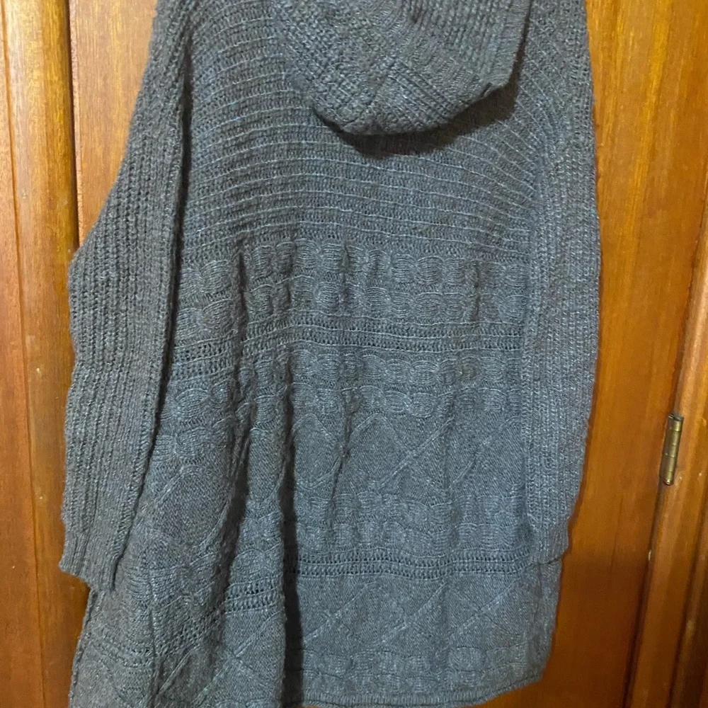American Eagle Outfitters Dark Gray Hooded‎ Cardigan